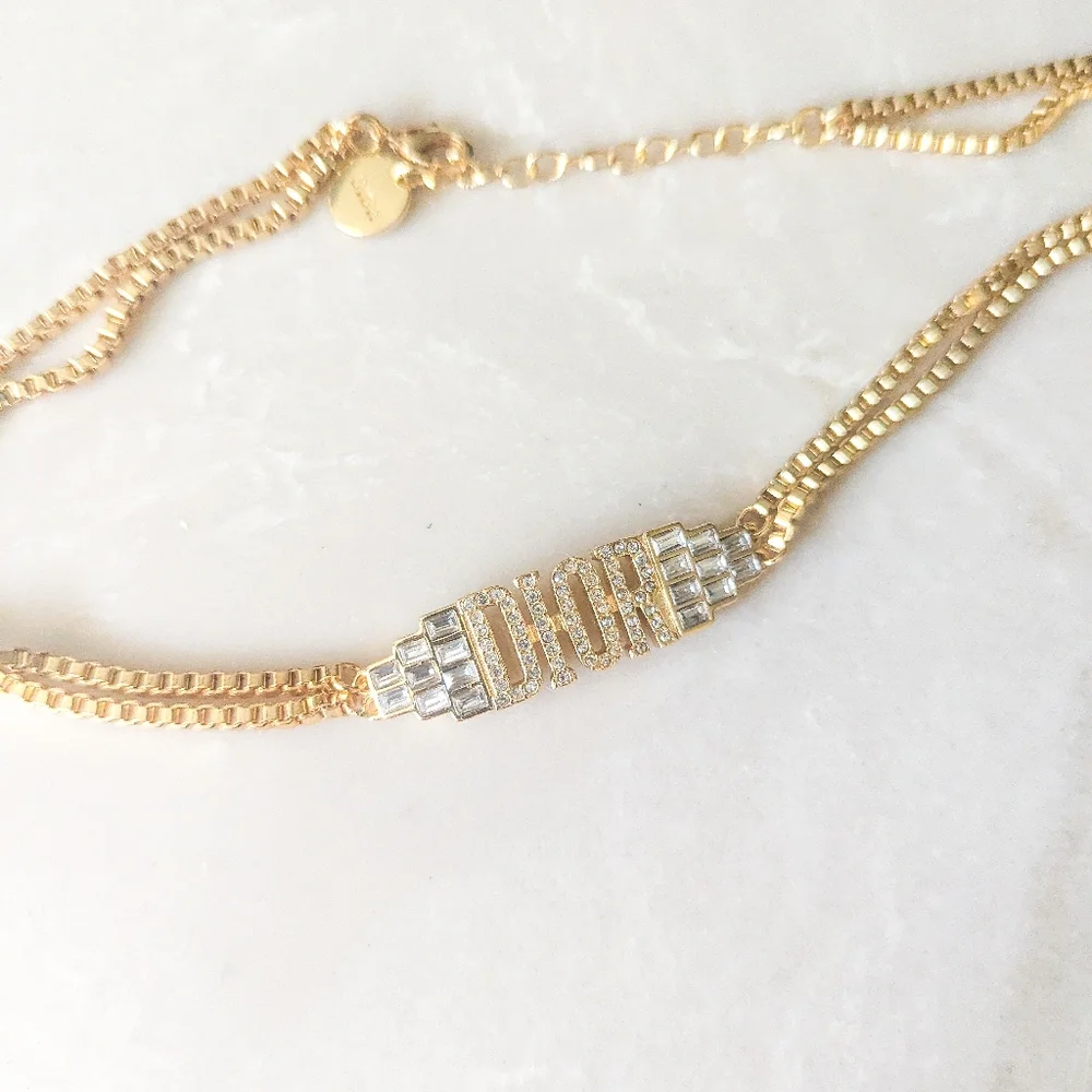 Dior Gold Choker with Double Chain Upcycled - Picture 3 of 3